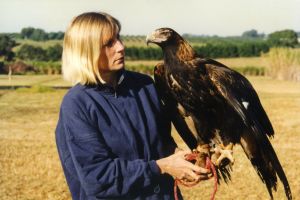 Wendy with an adult Wedgetailed-Eagle